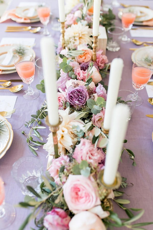 Floral wedding table runner