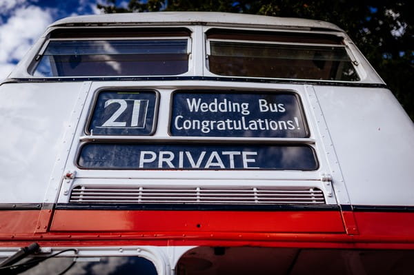 Front of wedding bus