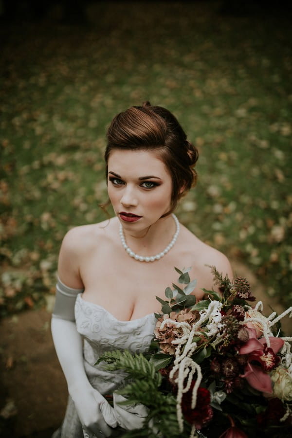 Bride with updo hairstyle
