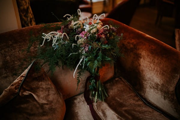 Large bouquet on couch