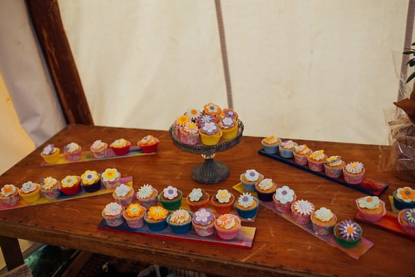 Table of wedding cupcakes