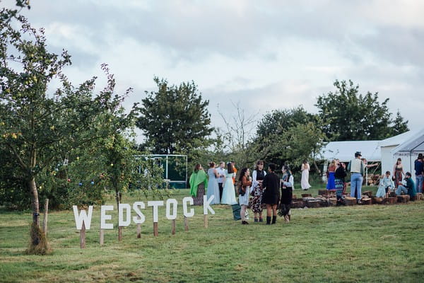 Wedstock wedding sign for festival wedding