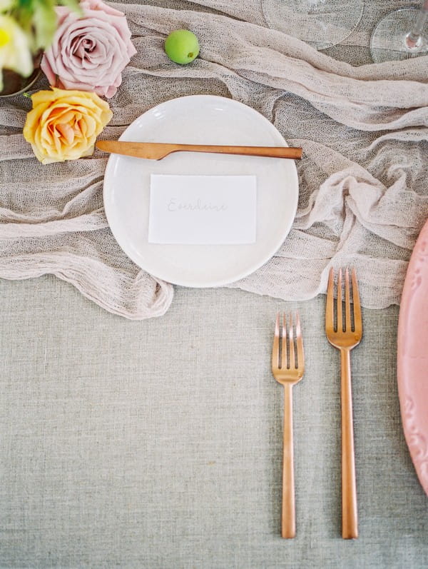 Rose gold cutlery