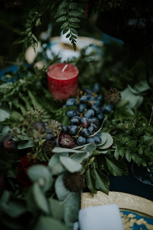 Foliage and candle