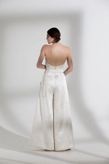 Back of Marlene Trousers with Dita Corset from the Halfpenny London The Garden After the Rain 2018 Bridal Collection