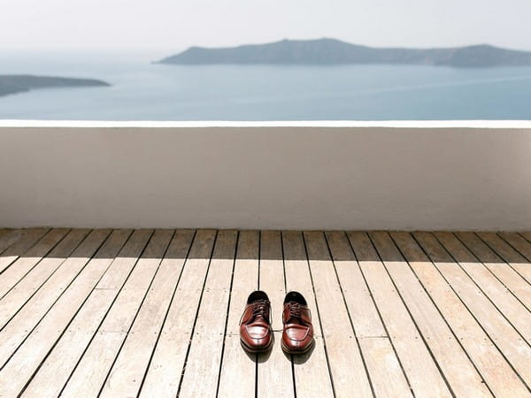 Groom's brown shoes