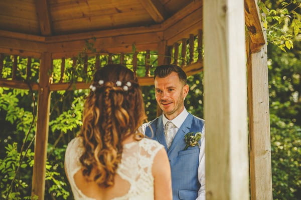 Bride and groom exchanging vows