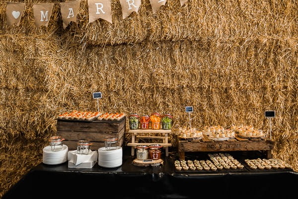 Table of wedding canapés