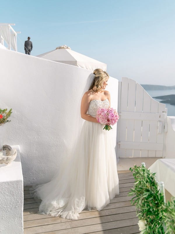 Bride about to see groom