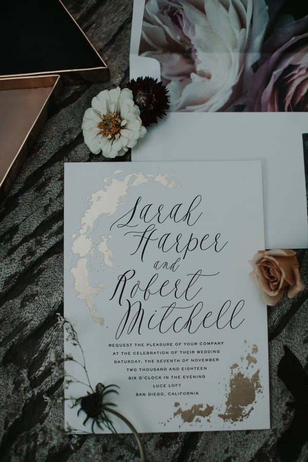 Wedding invitation with script font