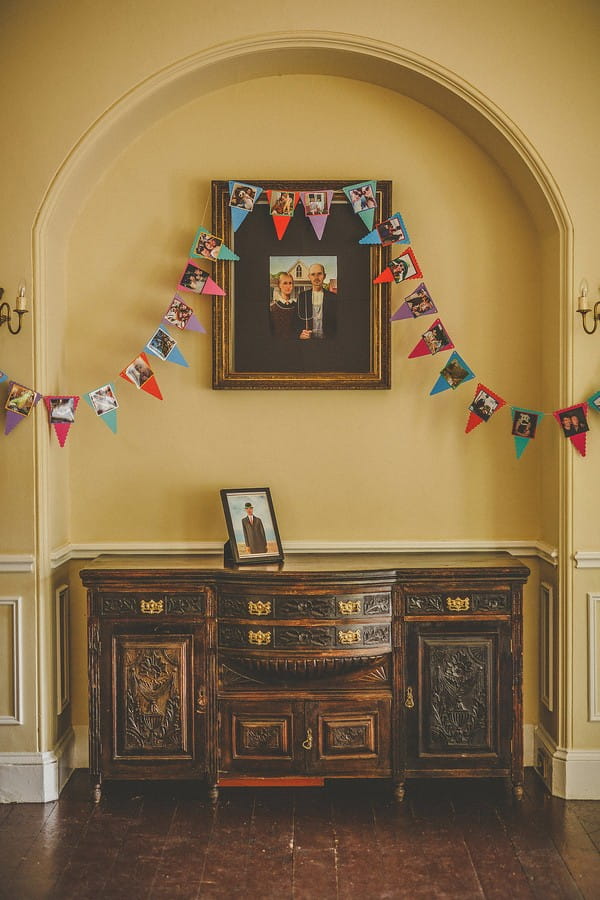 Bunting over dresser