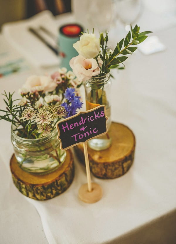 Hendricks and Tonic wedding table sign