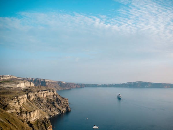 Santorini and sea