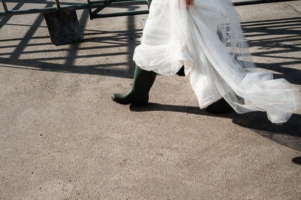 Bride's Wellington boots