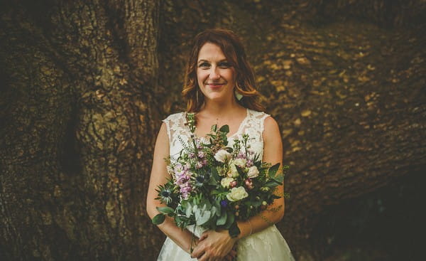 Bride holding bouquet