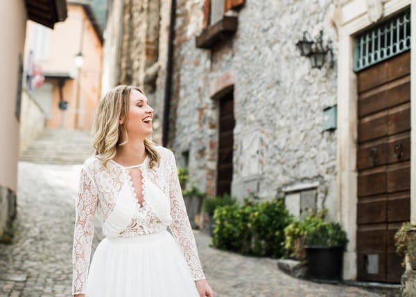 Bride in street in Lake Como