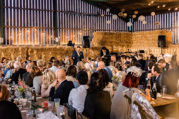 Wedding speech in cow shed