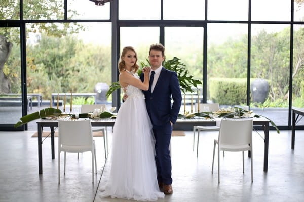 Bride and groom in The Conservatory Franschhoek