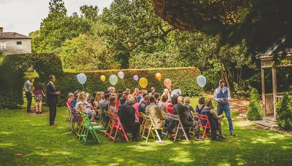 Outdoor wedding ceremony seating at Colehayes Park