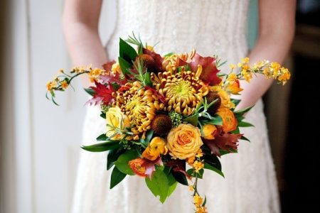 Autumn Wedding Bouquet with Chrysanthemums