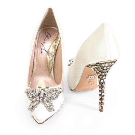 Farfalla Candy Cane Pointy Toe Bridal Shoes by Aruna Seth