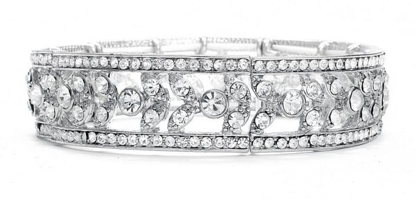 Madeline Art Deco Silver Diamante Bracelet