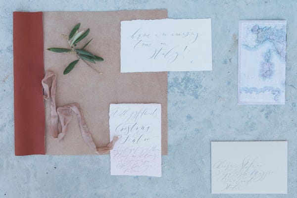 Romantic wedding stationery for Italian wedding