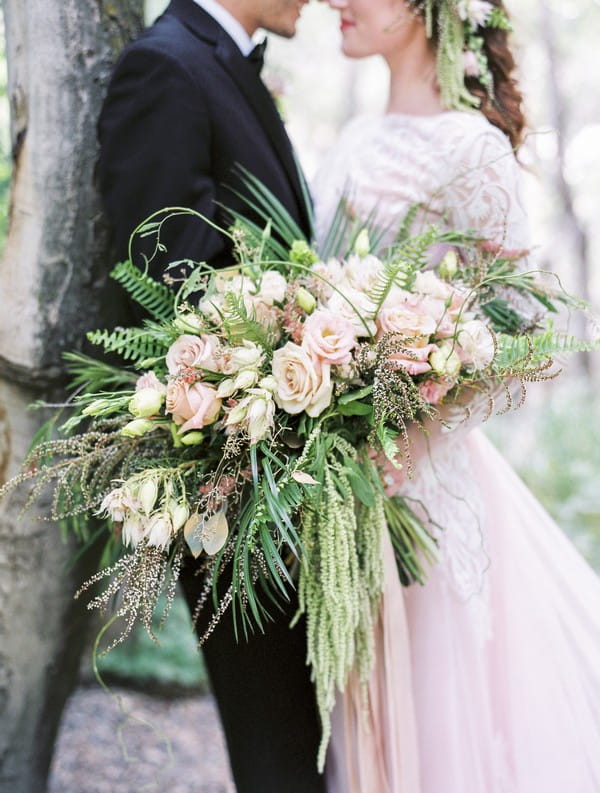 Bride's oversized bouquet