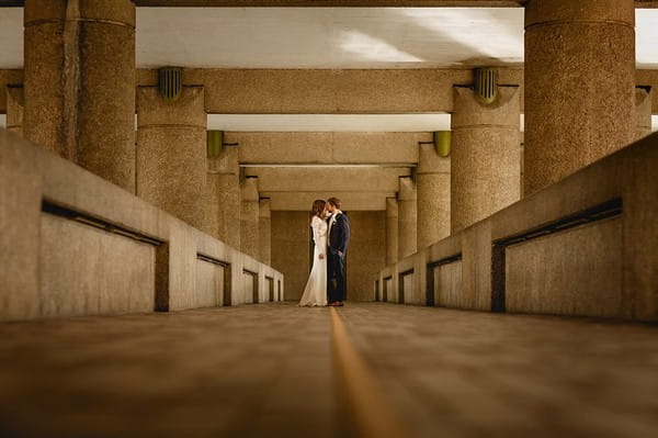 Bride and groom at Barbican centre - Picture by Kris Piotrowski Photography