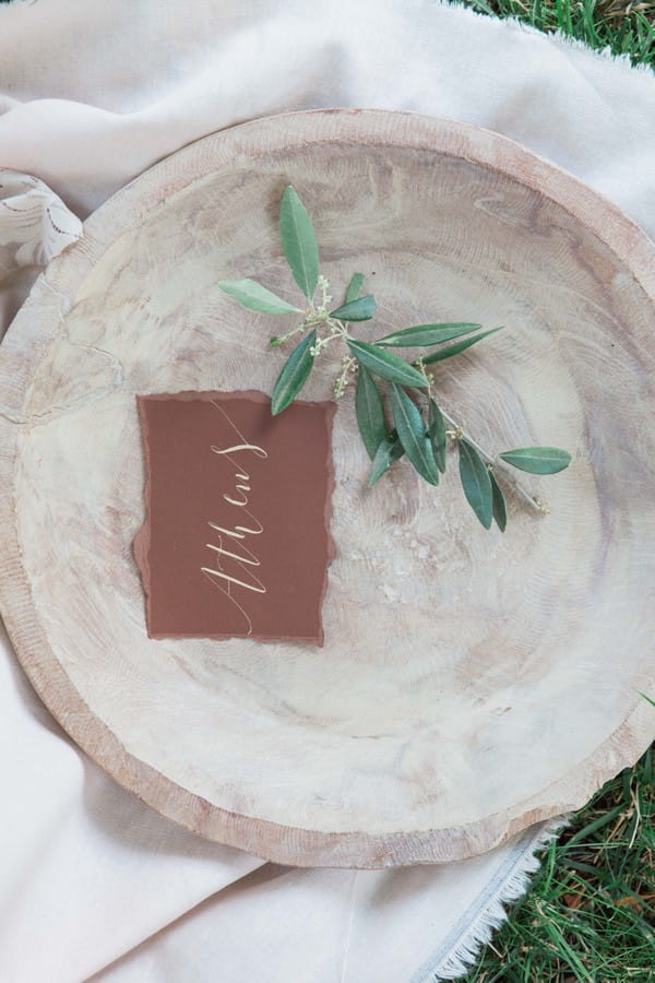 Name card in bowl