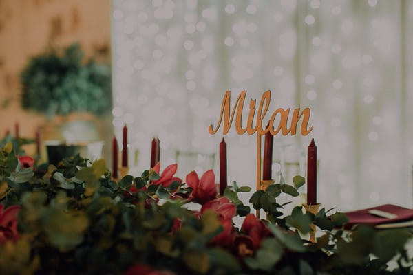 Milan Italian-Inspired wedding table name