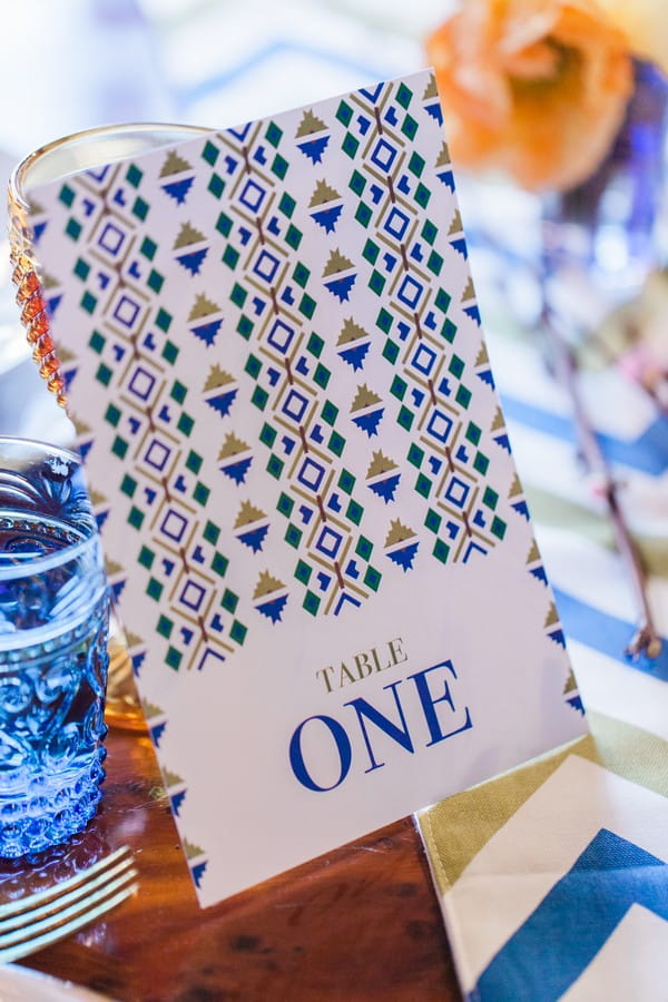 Geometric wedding table number