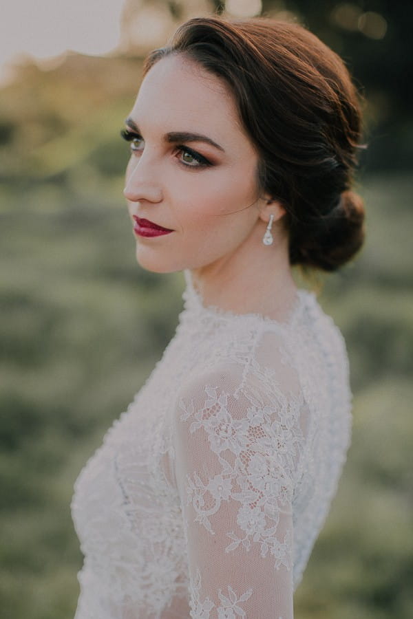 Bride with updo hairstyle