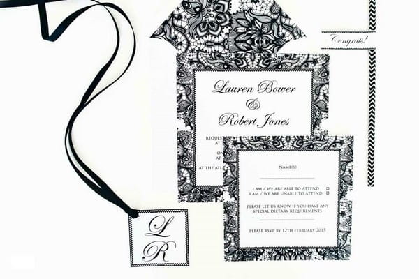 Black Lace Wedding Stationery Suite