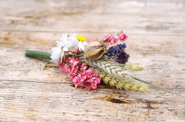 Country Garden Wheat Buttonhole