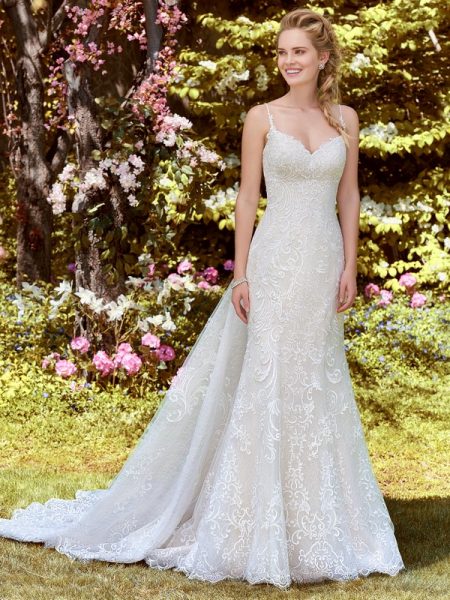 Debbie Wedding Dress with Tulle Train from the Rebecca Ingram Juniper 2018 Bridal Collection