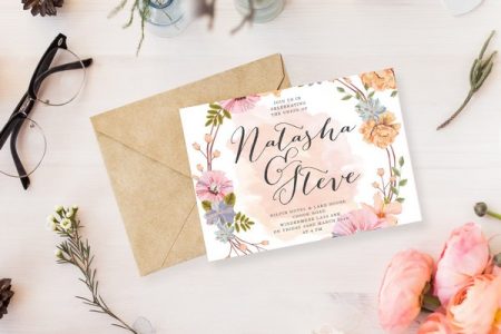 Girly Meadow Wedding Invitation