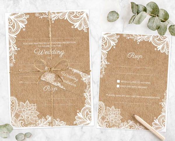 Lustic Lace Wedding Stationery Samples