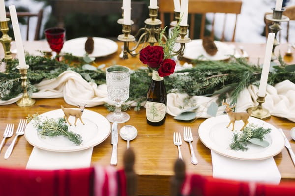 Winter wedding table styling