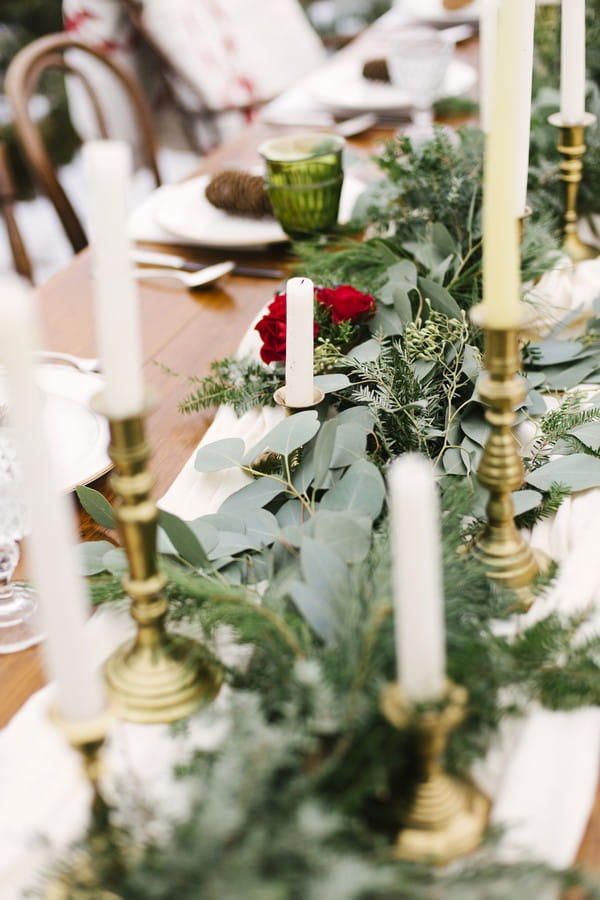 Foliage wedding table runner