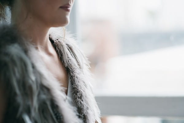 Fur and feather shrug