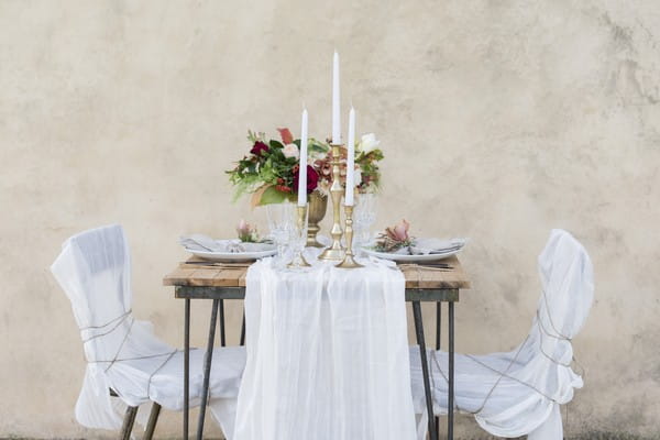 Small, elegant wedding table