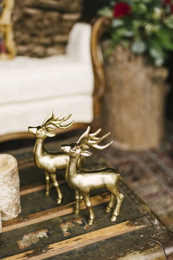 Gold deer ornaments