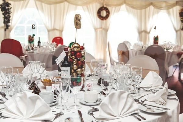 Wedding table with Christmas styling