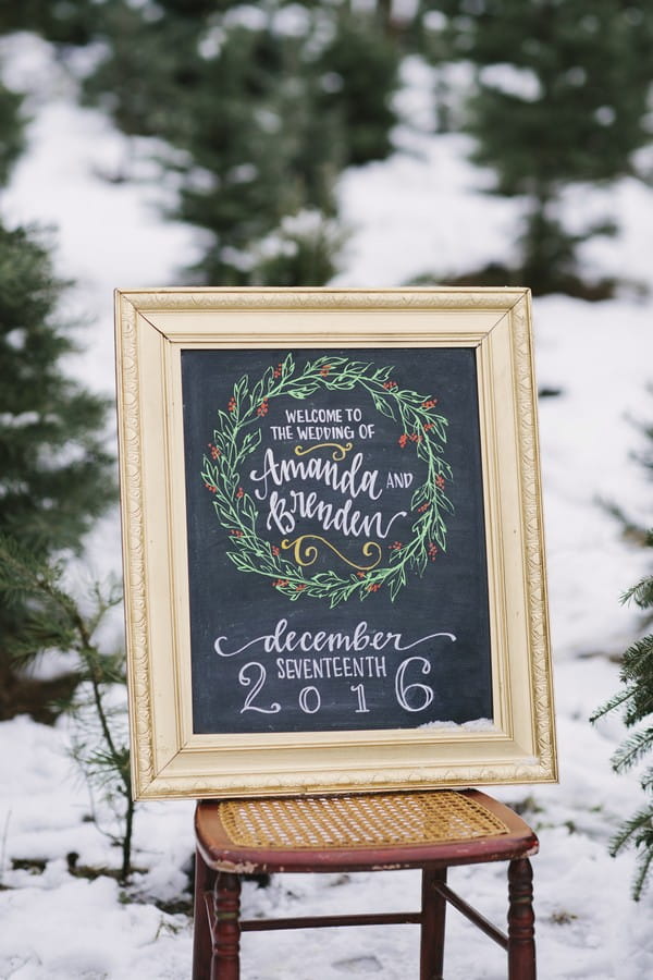 Winter wedding sign