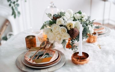 Winter White and Copper Wedding Styling