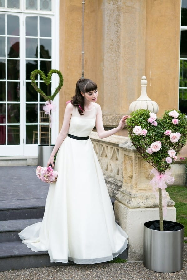 Bride and Heart-Shaped Wedding Topiary Arrangement