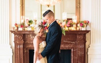 Decorating a Mantelpiece with Wedding Flowers