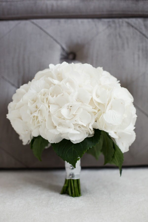 White Hydrangea Winter Wedding Bouquet