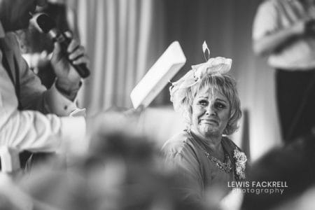 Lady getting emotional during wedding speech - Picture by Lewis Fackrell Photography